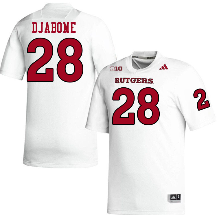 Men #28 Dariel Djabome Rutgers Scarlet Knights 2024 College Football Jerseys Stitched-White